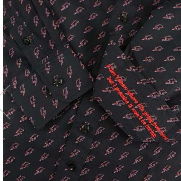 Section 119 David Bowie Button-down Shirt All Over Aladdin Sane XL Bolt - Picture 3 of 13